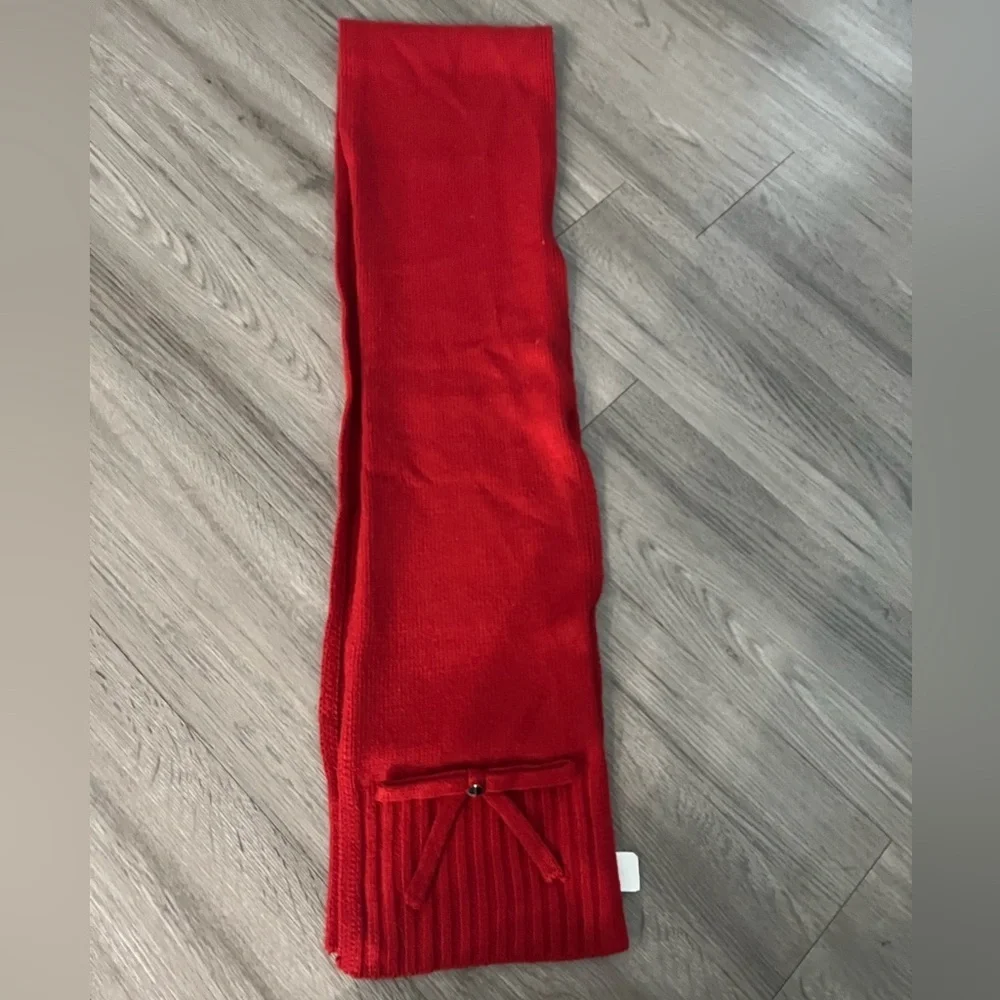 Kate Spade New York Bow Knit Scarf In Garnet Red